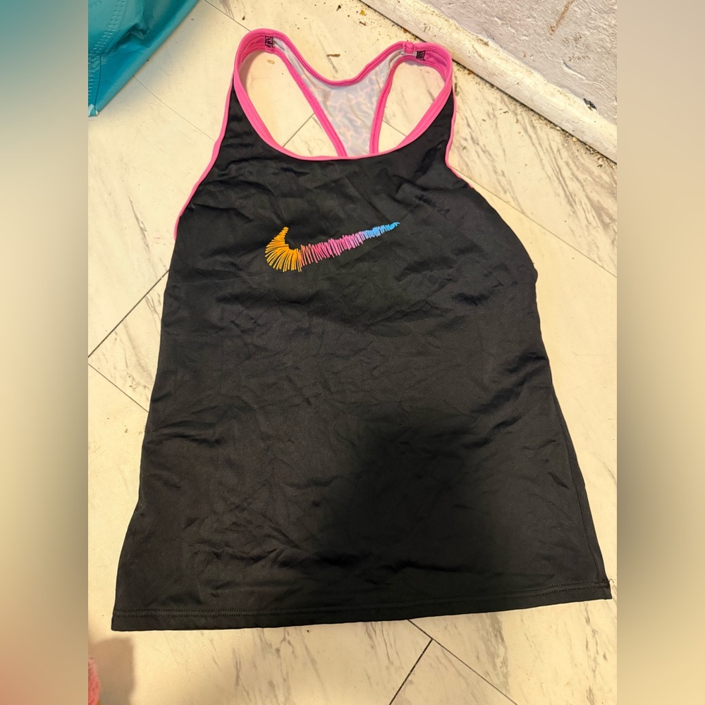 Nike Black Tank Top with Colorful Logo